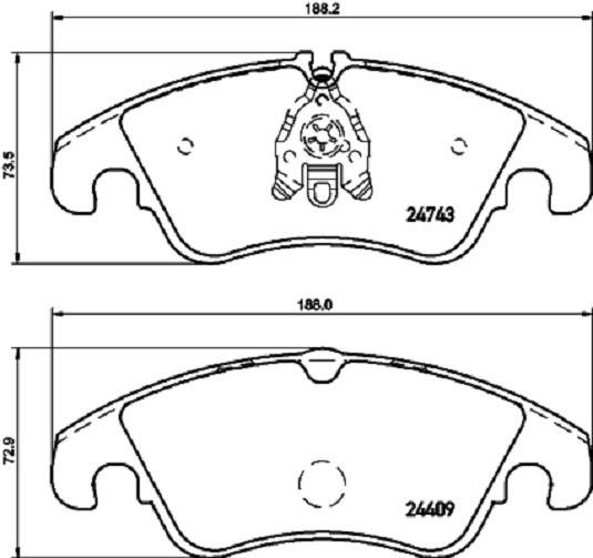 Pastilla de freno delantera de cerámica D1322 para Audi A4 09-11, A5 08-11, A6 13, S4 10-11